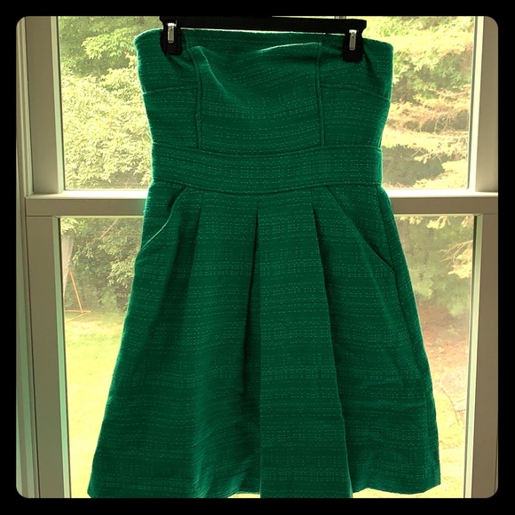banana republic green strapless dress Banana Republic Green Tweed Strapless Mini Dress Size 2. NEW